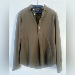 Ralph Lauren Olive Knit Oxford Shirt